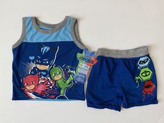 PJ Masks Infant Baby Boys Tank Top Shirt Short Set 12m Outfit Blue. Big Boy Clothes, Reborn Clothes, Boys Tank Tops, Infant Boy, Boy Clothes, Big Boy, Baby & Toddler Clothing, Short Set, Boys Shirts