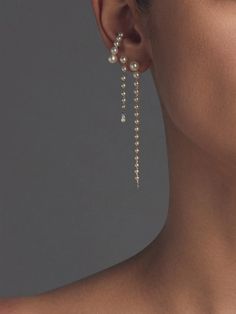 Drop Pearl Chain Earrings For Party, Pearl Drop Earrings With Pearl Chain For Party, Party Drop Pearl Chain Earrings, Cascading Pearl Earrings, Pearl Pendant Earrings, Pearl Accessories, Cheap Jewelry, Akoya Pearls, Dream Jewelry