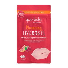 Kiss dry lips goodbye with the Que Bella Plumping Hydrogel Lip Masks. Enriched with a blend of hyaluronic acid, cherry extract and grapefruit extract, it helps to plump and hydrate the lips helping to enhance the natural shape. Formulated with active ingredients, the mask helps to replenish and revive the lips. With easy application, the Que Bella Lip Mask provides noticeably plump and softer lips in 15-20 minutes - and, you get two treatments! How to: thoroughly cleanse and tone the skin. Open Vaseline Rosy Lips, Softer Lips, Fun Beauty Products, Cherry Extract, Lip Masks, Fruit Health, Rosy Lips, Boo Basket, Pink Stuff