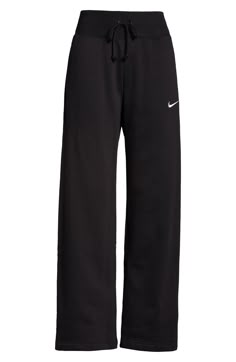 Nike Flare Sweatpants, Nike Wide Leg Sweatpants, Sweat Pants Wide Leg, Tracksuit Aesthetic, Jogging Nike, Black Nike Sweatpants, Nike Clothes, Basic Clothes