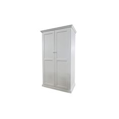 a tall white cabinet with two doors