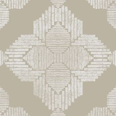 a beige and white wallpaper with wooden planks in the center, as well as an abstract design