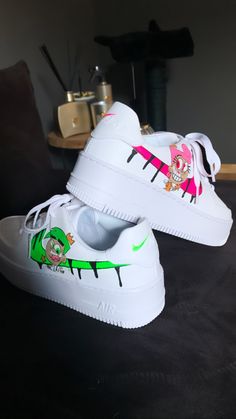 Custom Kids Clothes, Cosmo And Wanda, Timmy Turner, Odd Parents, Air Shoes, Custom Kids, Cute Nikes