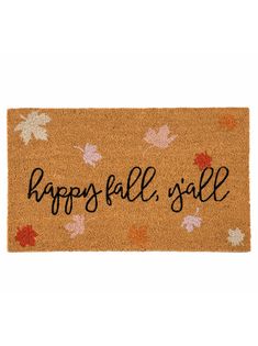 a door mat that says happy fall sale