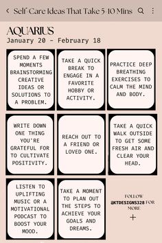 a poster with instructions for self care that takes 10 mins q