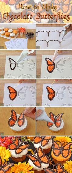 how to make chocolate butterflies for cupcakes