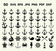 50 svg anchor clipart designs for silhouettes, photoshopping and more