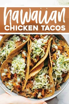 the cookbook is about hawaiian chicken tacos