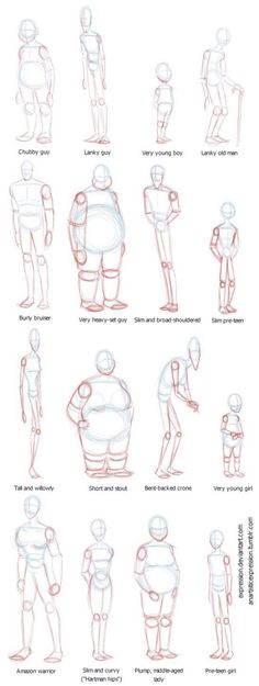 an image of how to draw people in different poses