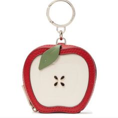 Nwt! Limited Edition! Spade Keychain, Travel Jewelry Holder, Sliced Apple, Disney Keychain, Coin Purse Keychain, Purse Keychain, Disney Purse, Kate Spade Card Holder, Keychain Fob