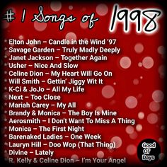 an album cover with the names of various songs and numbers in red, black and white