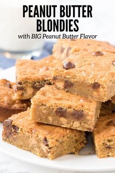 chocolate chip cookie bars stacked on top of each other