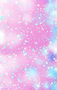 pink and blue stars are in the sky