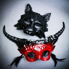 Step Into A Realm Of Mystique And Allure With Our Devil Horned Masquerade Mask Set, Designed To Captivate At Any Event With Its Striking And Bold Design. Perfect For Adding An Air Of Enchantment To Masquerade Balls, Music Festivals, Themed Parties, Or Halloween Events, These Masks Will Transform You Into A Figure Of Intrigue. Unique And Eye-Catching Design_this Exclusive Set Features Two Mesmerizing Masks: * A Men Mask With Sculpted Horns, Offering A Sleek, Bold Look For Those Seeking A Touch Of Wolf Animal, Halloween Couple, Long Horn, Halloween Events, Halloween Event, Black Wolf, Masquerade Mask, Masquerade Ball, Couple Halloween