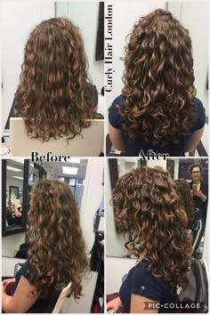 Perm With Layers Long Hair, Medium Long Haircut Curly Hair, Curly Haircut Lots Of Layers, W2c Hair, Wavy Hair Devacut, Layered Vs Non Layered Curly Hair, Stacked Layers Curly Hair, 2c Haircut Layers, 2b Curly Hair Haircuts Layers