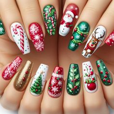 Celebrate the festive season with adorable Reindeer and Santa Claus Nail Art! 🎄✨ Perfect for spreading holiday cheer, these playful designs bring the magic of Christmas to your fingertips. Featuring charming reindeer, Santa’s iconic red hat, and festive accents, this nail art is a must-try for your Christmas celebrations. 🎁❄️  #ChristmasNails #SantaClausNailArt #ReindeerNails #HolidayNailDesigns #FestiveNails #NailArtForChristmas Santa Claus Nail Art, Nail Art For Christmas, Christmas Fingernails, Art For Christmas, Solar Nails, Holiday Nail Designs, The Magic Of Christmas, Magic Of Christmas, Festival Nails