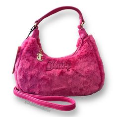 Juicy Couture Hot Pink Fur Semi Charmed Cozy Coho Crossbody Bag Purse NWT (New with Tag) Bag Dimensions: Width: 11 in Height: 12 in Depth: 4.5 in Juicy Purse, Pink Fur, In Depth, Y2k Fashion, Juicy Couture, Bags Handbags, Hot Pink, Crossbody Bag, Shoe Accessories