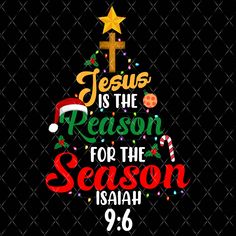 a christmas tree with the words jesus is the reason for the season