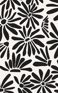 a black and white flower pattern is shown in the middle of this image, it's very simple