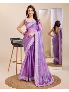 Lilac Saree, Saree Styling, Indian Saree, Dance Outfits, Saree Blouse, Western Fashion, Lilac, Saree, Paint