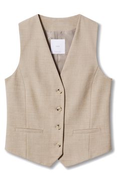 Beige Vest Outfit, Campus Fashion, Western Dresses For Women, Waistcoat Woman, Campus Style, Beige Vest, Design Boards, Collar Vest, Suit Waistcoat