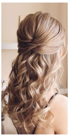 Golden Blonde Hair Color, Half Up Wedding Hair, Wedding Hair Half, Mother Of The Bride Hair, Wedding Hair Ideas