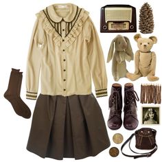 "The Hundred Acre Wood" by herimperialhighness on Polyvore The Hundred Acre Wood, German Style, Mori Fashion, Mori Girl Fashion, Cottagecore Fashion, Mori Girl, Soft Grunge, Grunge Style, Fashion Vintage