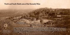 an old black and white photo of a small town on a hill with lots of trees