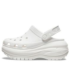 207988-100 Mega Crush Clog, Crocs Mega Crush, White Clogs, White Crocs, Slip Resistant Shoes, Trainer Heels, Before Midnight, Loafer Slippers, Colorful Shoes