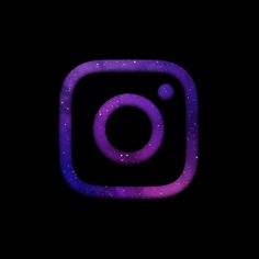 the instagram logo in purple and blue on a black background with stars around it