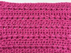 the crochet pattern is shown in bright pink