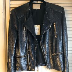 Reposhing This Item I Purchased From @Moon66. Loved It, But Ready To Rotate For Something New. Note: I Removed The Paper Tag Questions? Leave A Comment Below! Paper Tags, Moto Jacket, Something New, Black Blue, Blue Black, Sequin, Jackets & Coats, Jackets For Women, Women Shopping