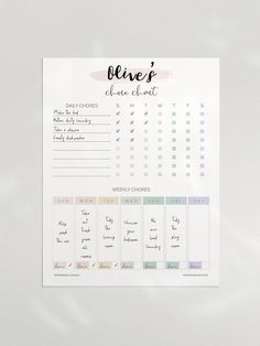 a printable planner with the words bliss written on it