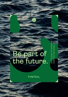 a book cover with the words be part of the future on it in front of some water