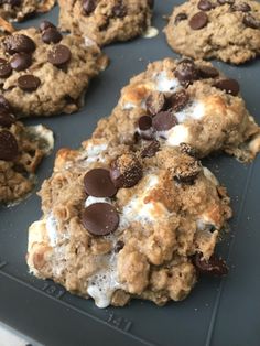 cookies with chocolate chips and marshmallows on top