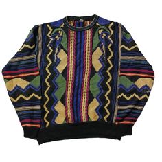 Vintage 90s Pullover Streetwear Coogi Style Sweater | Bold Retro Knitwear ✨ Step Back into the 90s with a Dash of Style! ✨ Unleash your inner fashion icon with this vintage 90s pullover streetwear Coogi style sweater. Bursting with vibrant colors and intricate patterns, this sweater is a true homage to the bold fashion statements of the 1990s. Perfect for those who appreciate the unique and stand-out aesthetic that defined an era! Features: 🧶 Authentic 90s Design: Inspired by the classic Coogi Streetwear Jacquard Knit Crew Neck Sweater, Jacquard Knit Crew Neck Sweater For Streetwear, Retro Crew Neck Sweatshirt For Winter, Multicolor Graphic Print Sweater For Winter, Multicolor Long Sleeve Sweater For Streetwear, Multicolor Long Sleeve Streetwear Sweater, Winter Multicolor Graphic Print Sweater, Retro Crew Neck Sweater For Streetwear, 90s Crew Neck Winter Tops