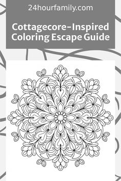 an intricate coloring book with the title cottage - inspired coloring escape guide