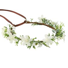 PRICES MAY VARY. Design Concept: Our classic round flower crown featuring interlacing buds and green leaves that looks like it's woven from real flowers and grasses,will add beauty to your hairstyle no matter when you wear it. Material: Flower crowns are handcrafted with high-quality materials,so lightweight and comfortable. Occasion: Our flower crowns are suitable for wedding,birthday party,festival,vacation,beach,Hawaii,Christmas,Halloween cosplay,maternity photo,renaissance festival,Oktoberfe Oktoberfest Photography, Flower Crown Green, Greek Flowers, Sage Green Flowers, White Flower Crown, Hawaii Christmas, Third Life, Leaf Headband, Headpiece Accessories