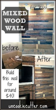 the before and after pictures of a wood wall