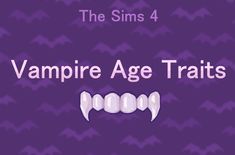 the words vampire age treats on a purple background