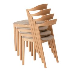 a stack of four chairs sitting next to each other