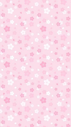 a pink background with white flowers on it