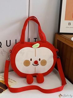 Bird in Bag - Women's Summer Bag in Apple Shape Apple Clothes, Painted Mirror Art, Color Palette Yellow, Apple Shape, Red Details, Apple Shaped, Luxury Crossbody, Adjustable Bag, Textile Fiber Art