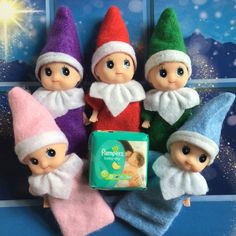 five little elfs are posed next to each other