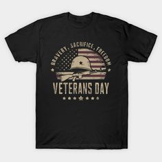 a black t - shirt with an american flag and the words, bradley's pacific squadron veteran veterans day