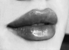 black and white photograph of a woman's lips