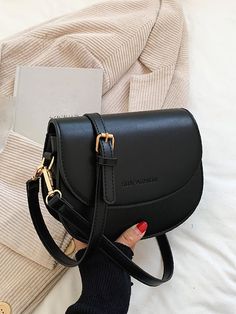 Bag For Love - Letter Embossed Flap Saddle Bag  - Women Shoulder Bags Classy Purses, Letter Bag, Cheap Purses, Everyday Handbag, Best Purses, Cute Handbags