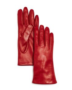 Bloomingdale's Cashmere Lined Leather Gloves - Exclusive Jewelry & Accessories - Bloomingdale's Leather Gloves Aesthetic, Gloves Aesthetic, Red Leather Gloves, Short Gloves, Red Gloves, Red Accessories, Red Jewelry, Exclusive Jewelry, Leather Care