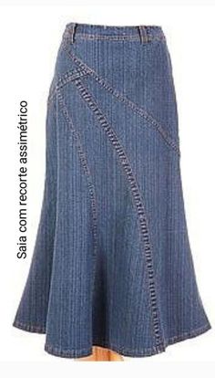 Skirt designing ideas Modest Denim Skirts, Fashion Work Outfit, Classy Skirts, Skirt Inspiration, Denim Texture, Maxi Outfits