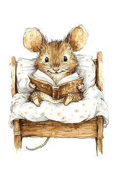 Reading Book Clipart, Maus Illustration, Beatrix Potter Illustrations, Book Clipart, Reading Book, Book Images, Beatrix Potter